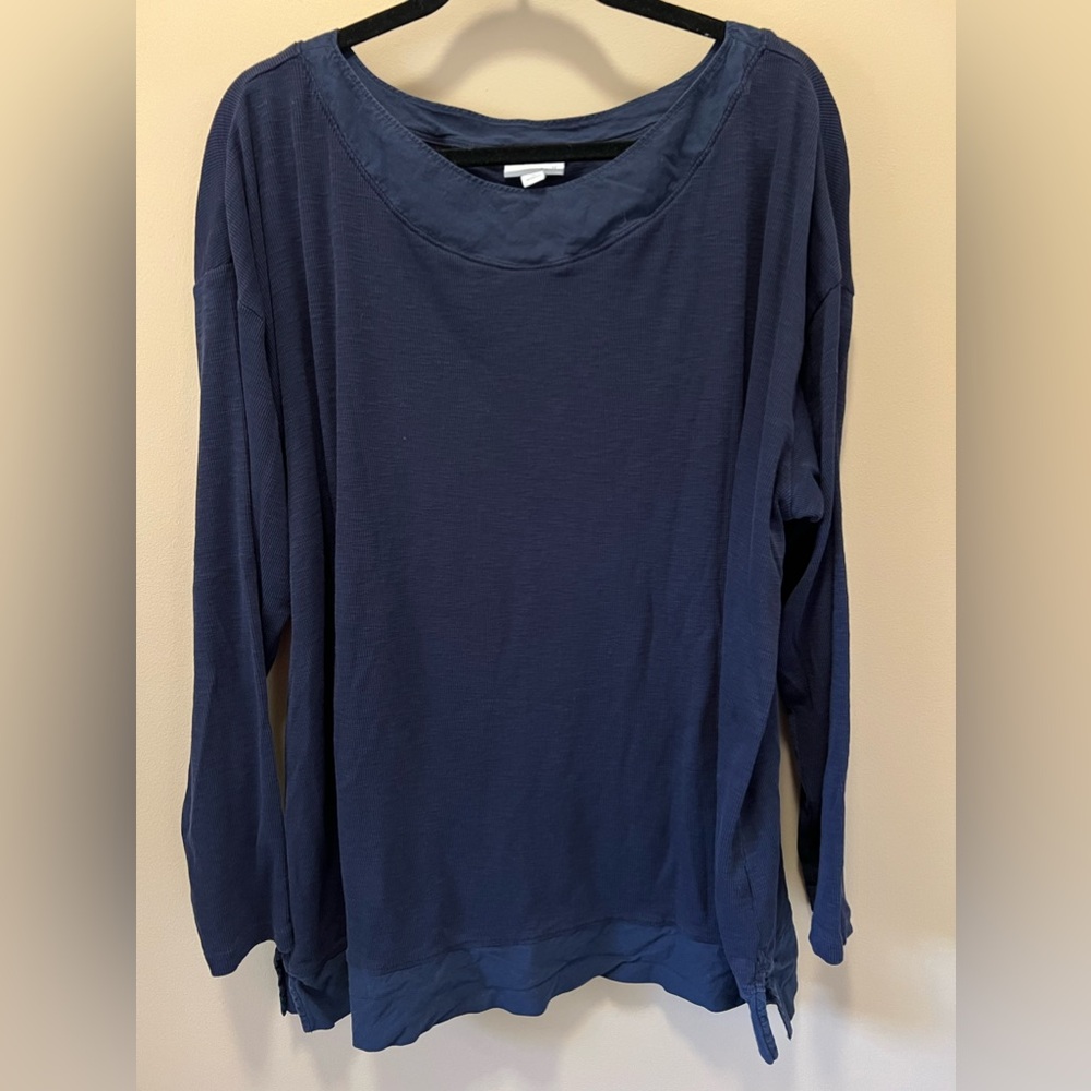 Pure J Jill Shirttail Tee Women's 3X Long Sleeve Tunic Pima Cotton